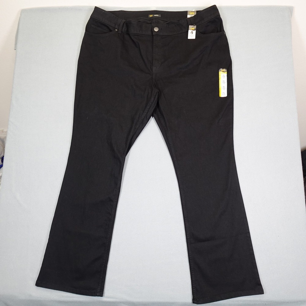 Lee Pants Womens 26W Long Black Regular Fit Bootcut Mid Rise Casual Denim Jeans